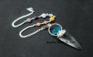 Crystal Cavansite pendulum w/. Chakra chain